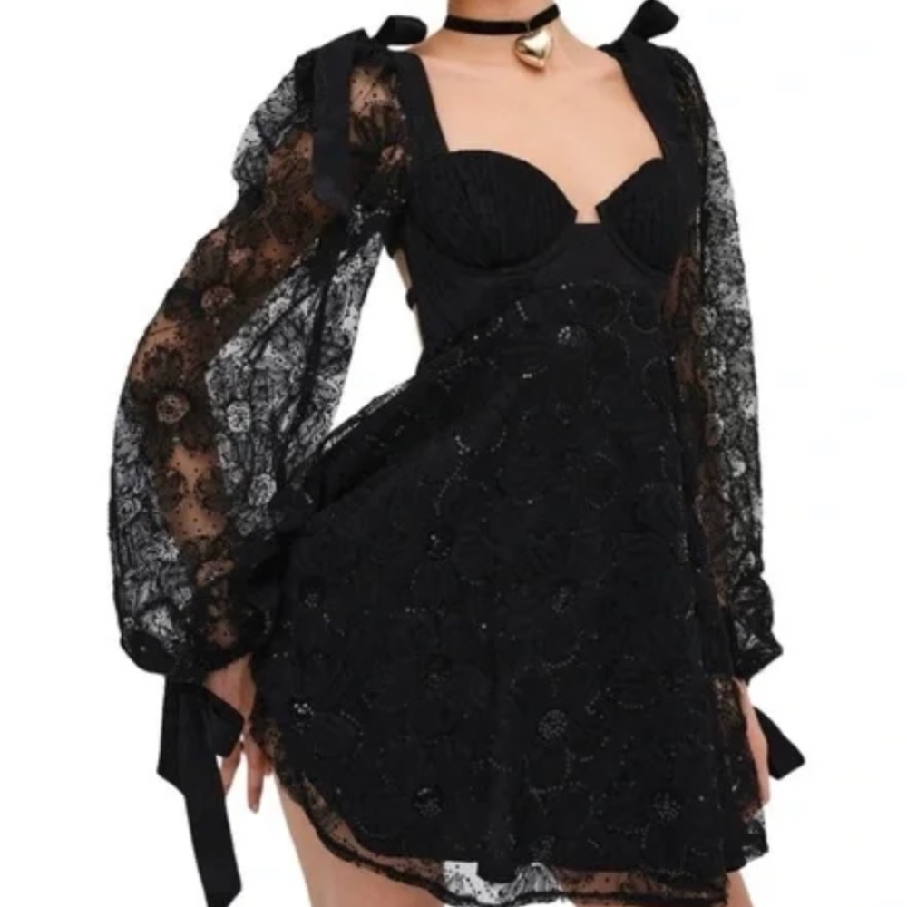 Black Kiersten Mini Dress By For Love & Lemons